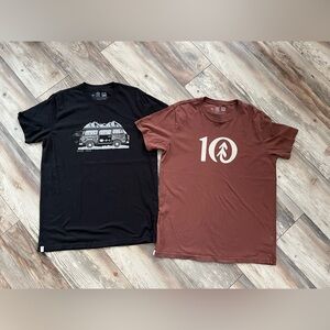 tentree Black Mountain Van Tee and Brown Symbol Tee